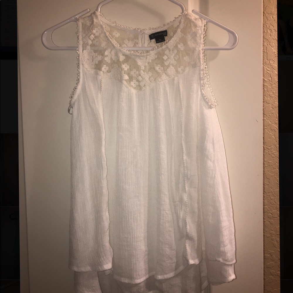 New Directions white fancy tank top